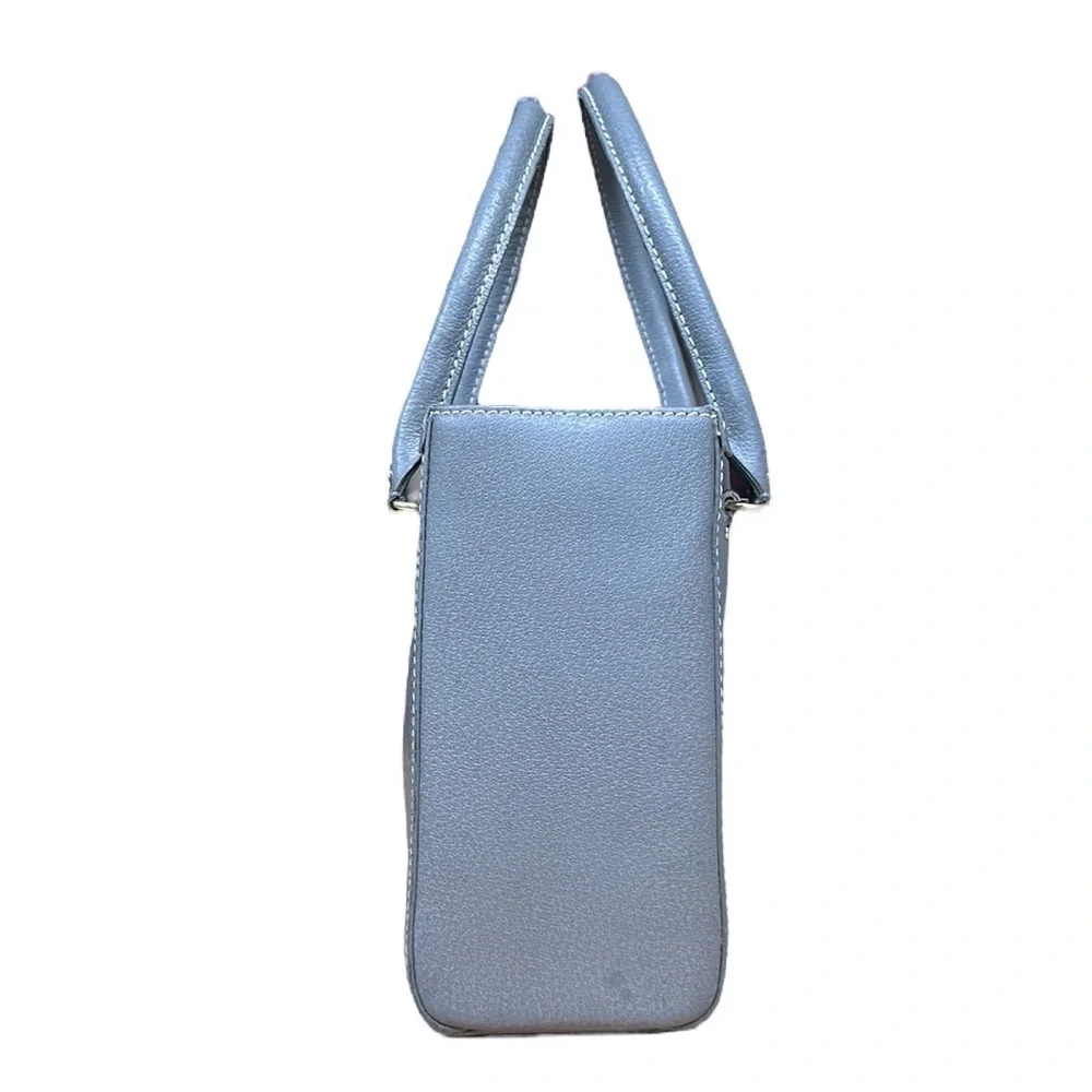KATE SPADE Quinn Tarrytown Gray Marbled Leather Tote Purse Handbag 11.25